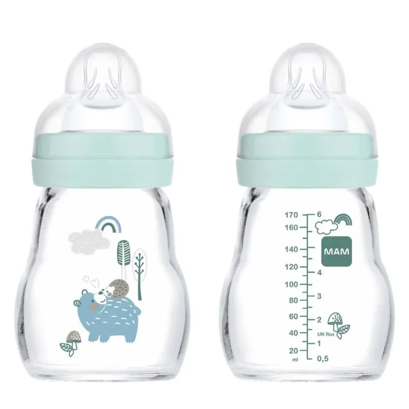 Mam Biberon en Verre Feel Good 170ml Vert