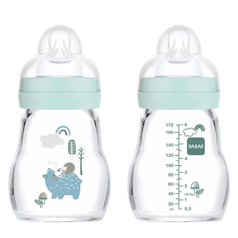 Mam Biberon en Verre Feel Good 170ml Vert
