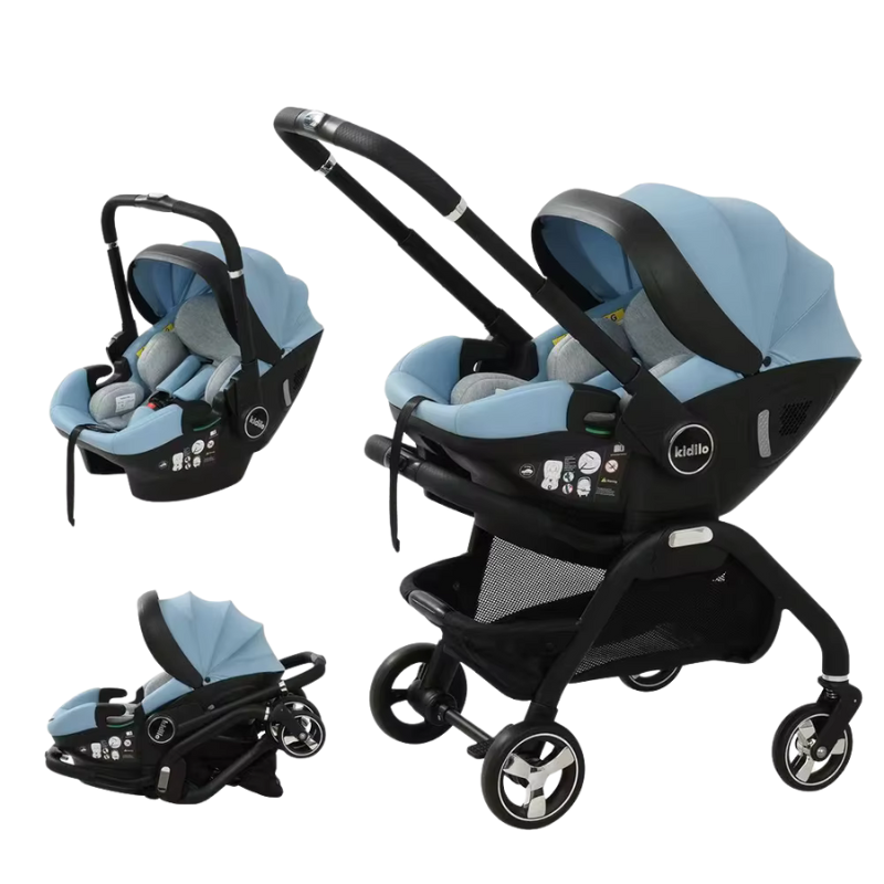 Poussette Siège Auto 3 en 1 Kidilo – Bleu