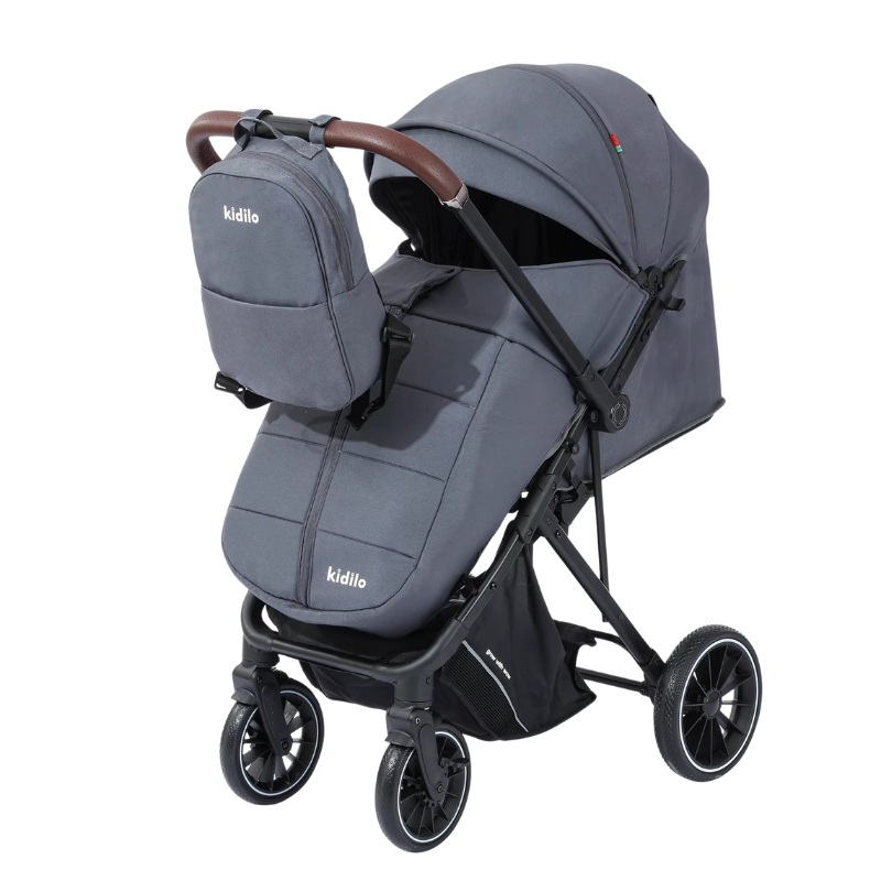 Poussette Valise Réversible Kidilo – Gris