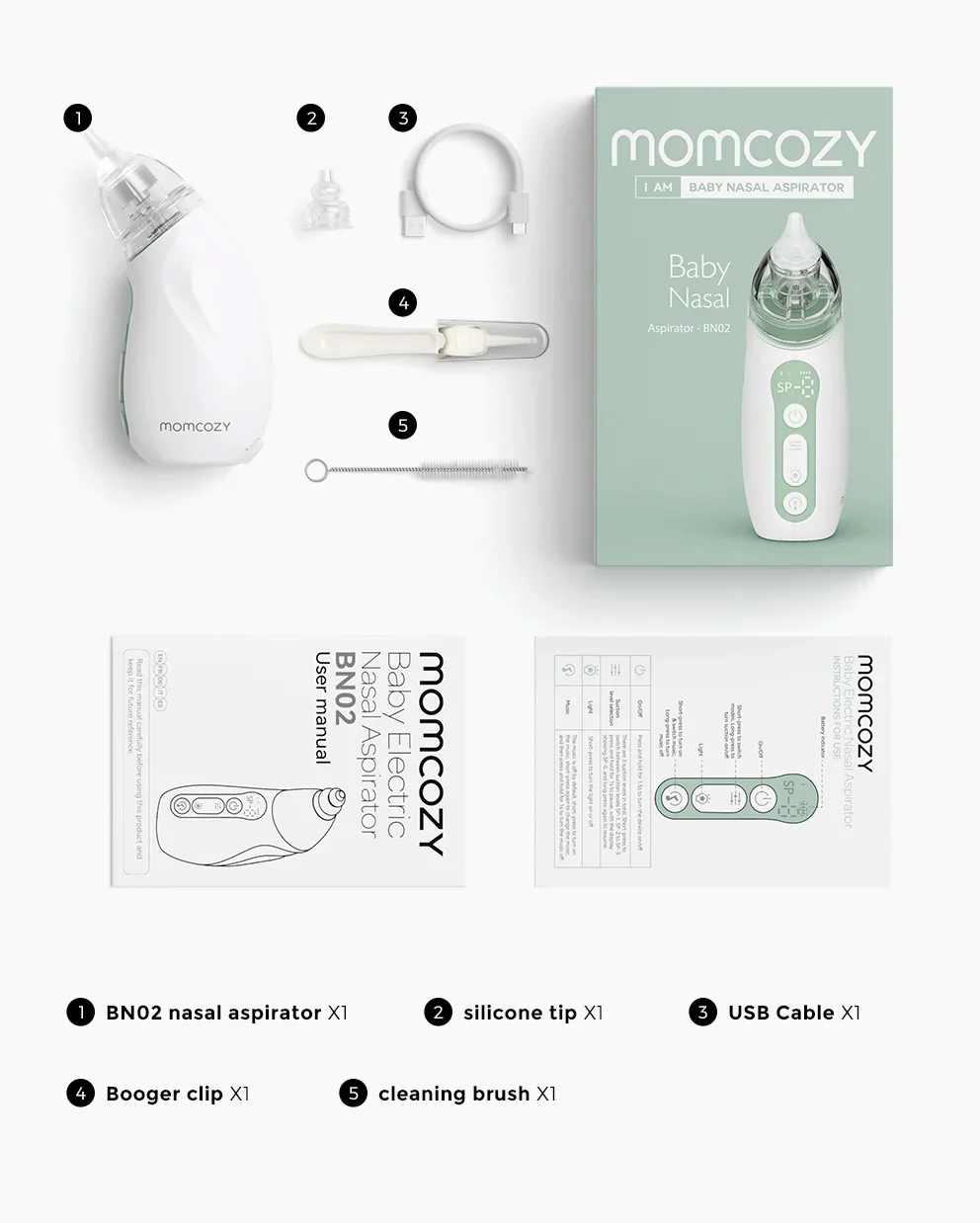 Aspirateur Nasal Bébé Momcozy Électrique Rechargeable – Image 4