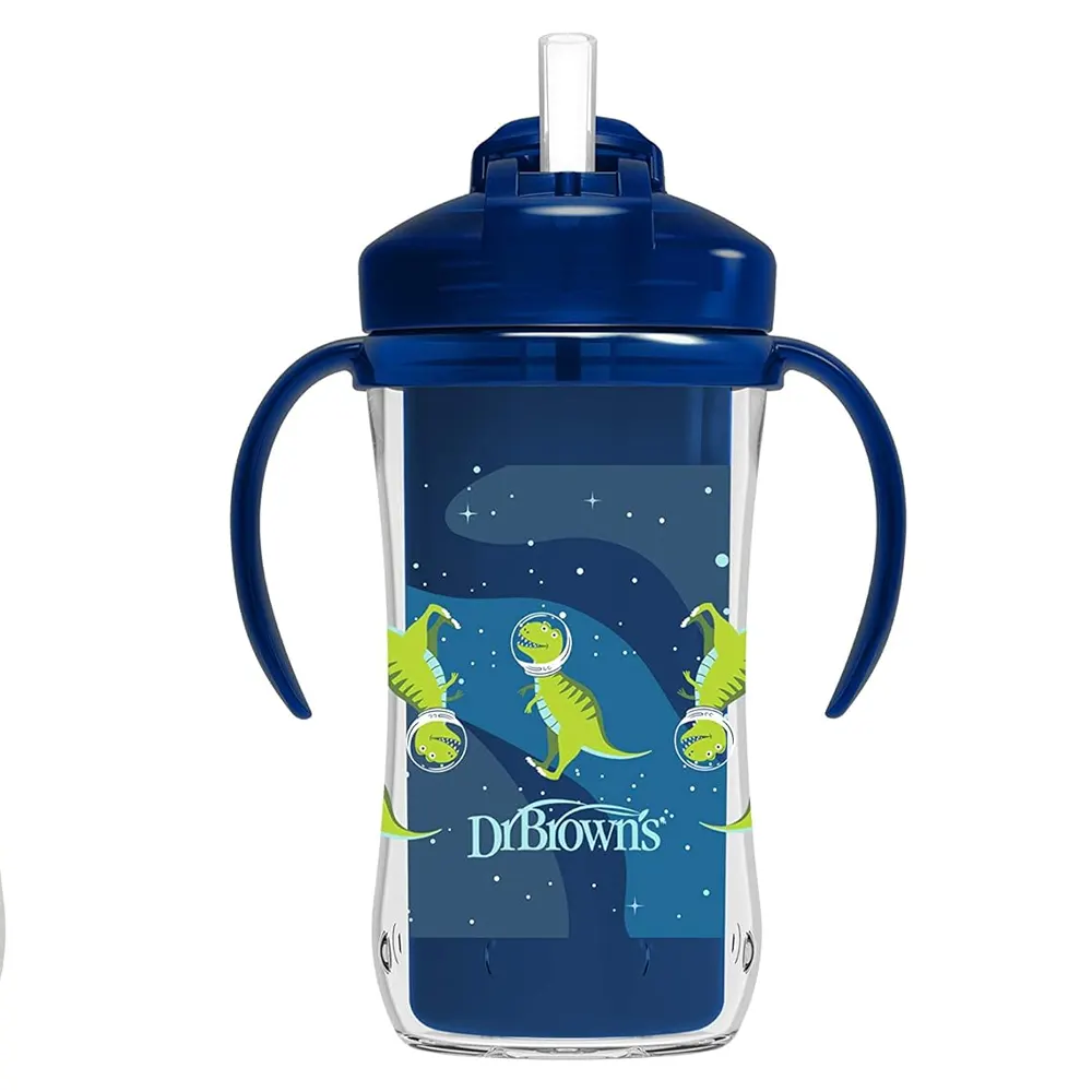Dr Brown’s Tasse Thermos Paille 300ml Bleu Antifuite 12m+