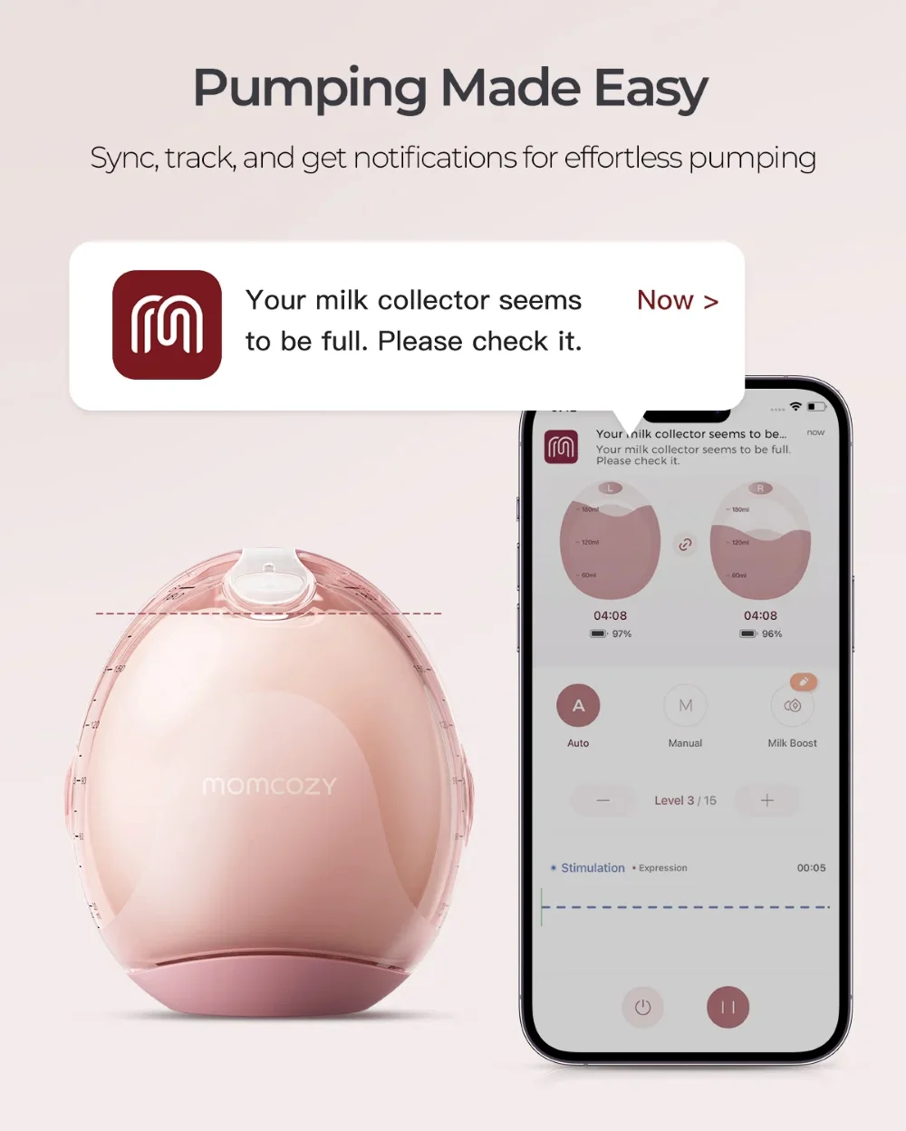 Tire-Lait Mains Libres Air 1 Momcozy Portable – Image 9