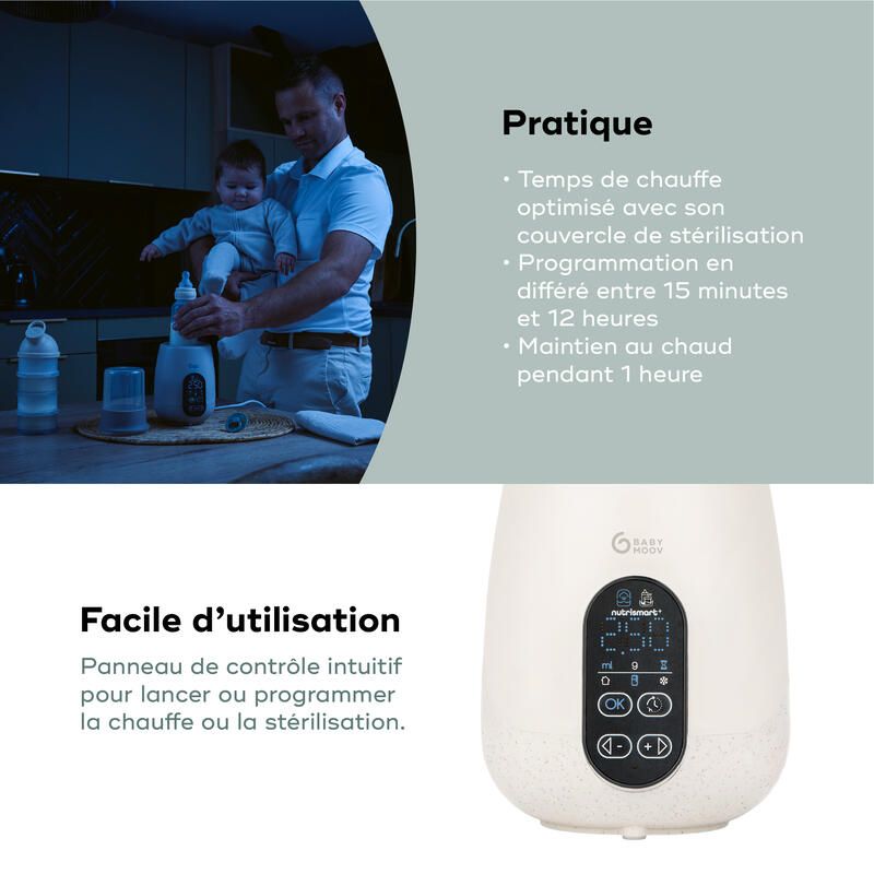 Chauffe-biberon Nutrismart + Mineral Beige - BABYMOOV – Image 5