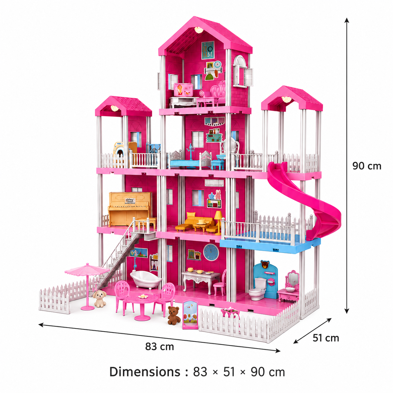 Maison de Poupée avec Toboggan 188 Pièces – Image 4