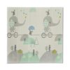 Pack Parc Bébé L Gris + Tapis de Jeu Girafe Éléphant 120x120 cm