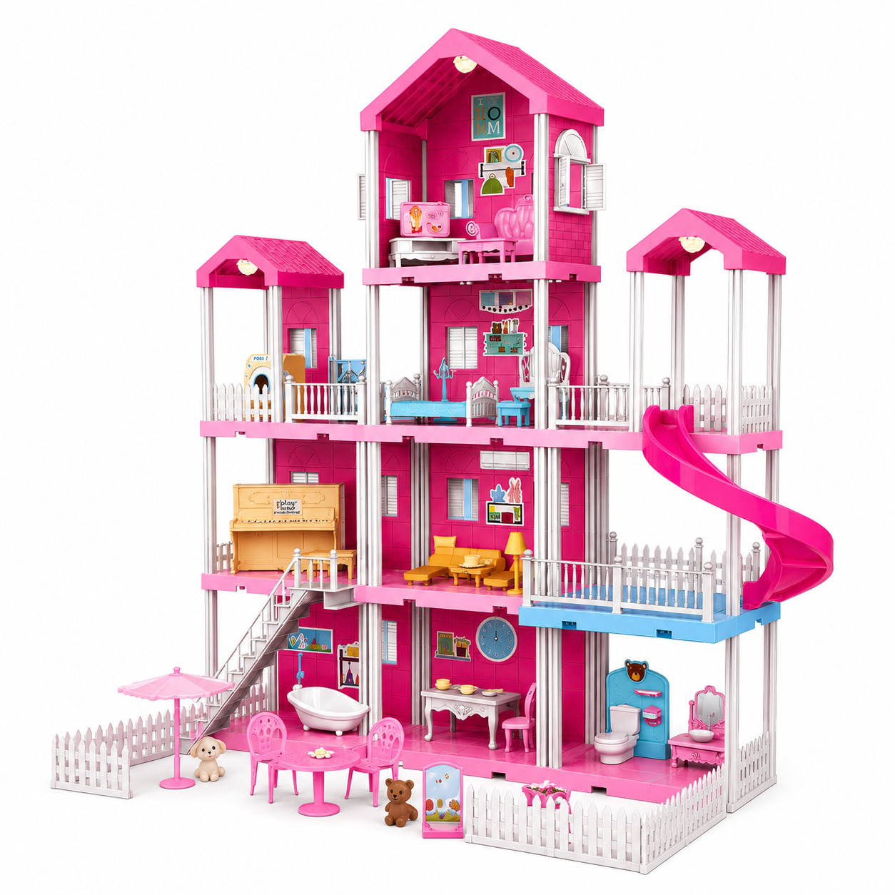 Maison de Poupée avec Toboggan 188 Pièces