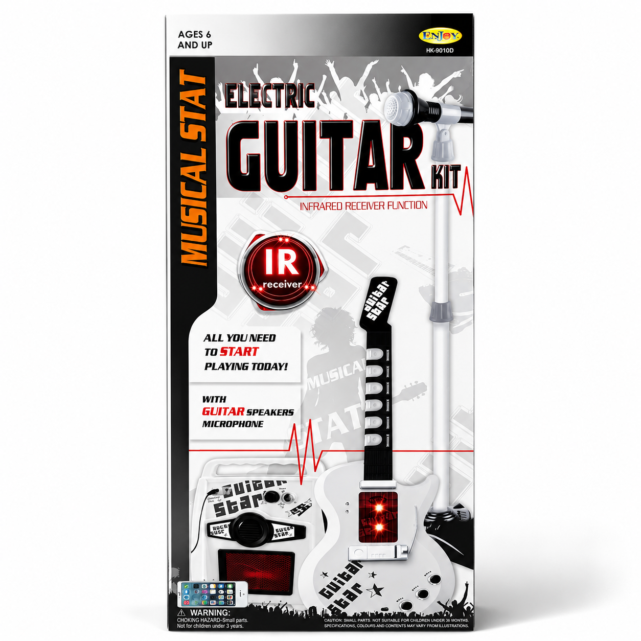 Guitare Électrique Enfant Musical Star avec Micro et Haut-Parleur