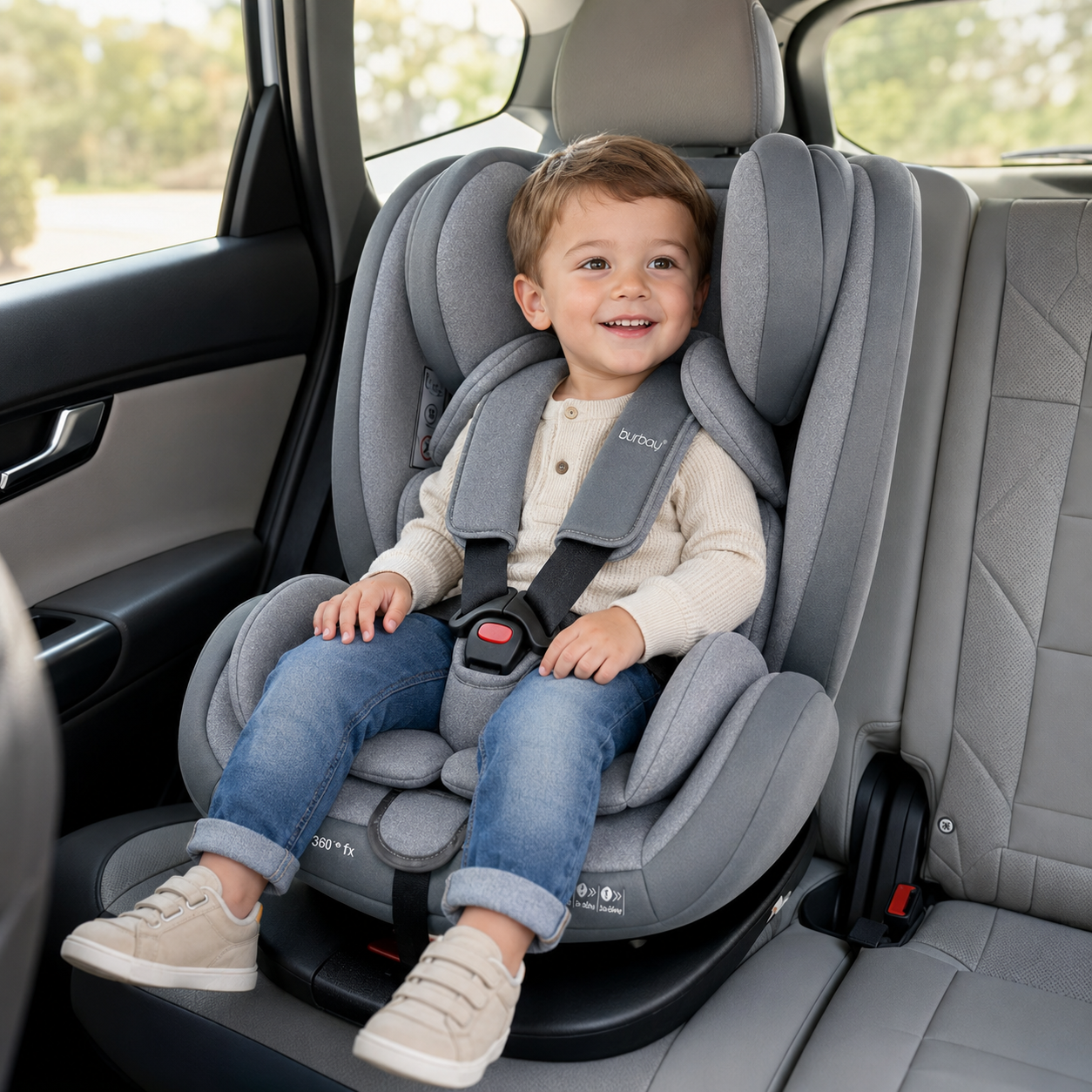 Siège Auto Bébé Burbay ISOFIX 360° Gris