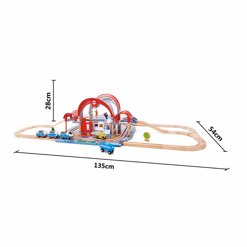 Hape Grand City Station Light & Sound Railway Set with Projector & Recorder