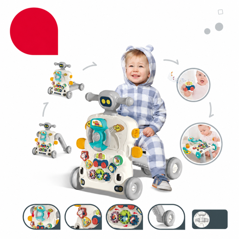 Trotteur Multifonction 5 en 1 pour Bébé Gris Huanger