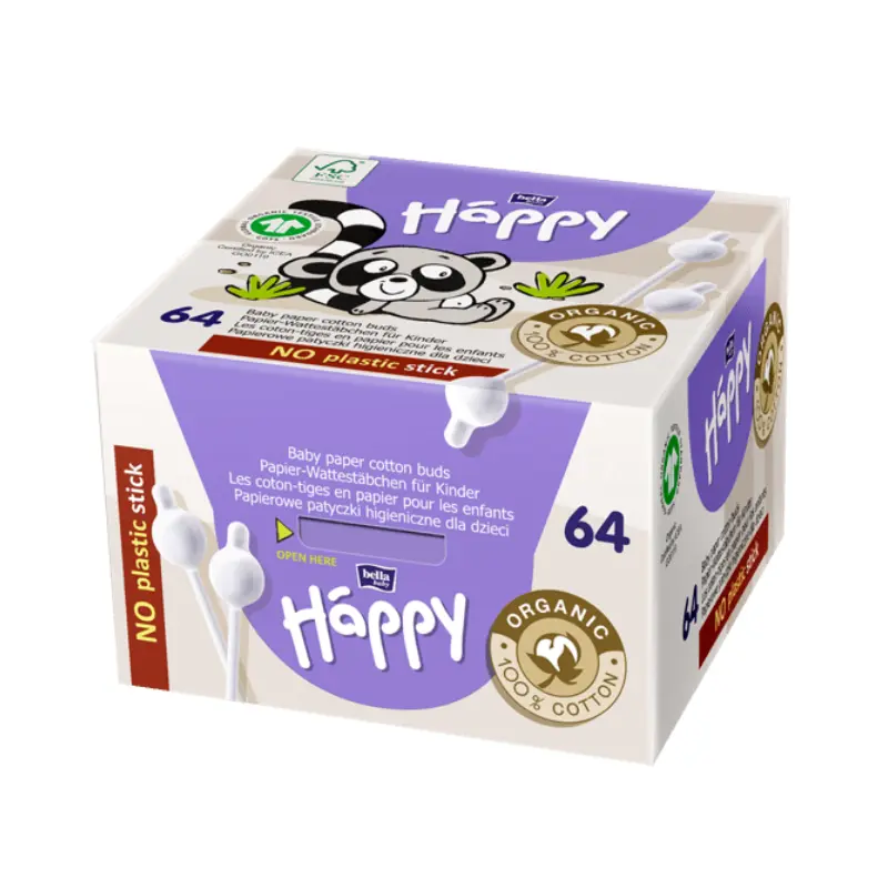 Cotons-tiges Bella Baby Happy Bio Enfant – 64 Pièces