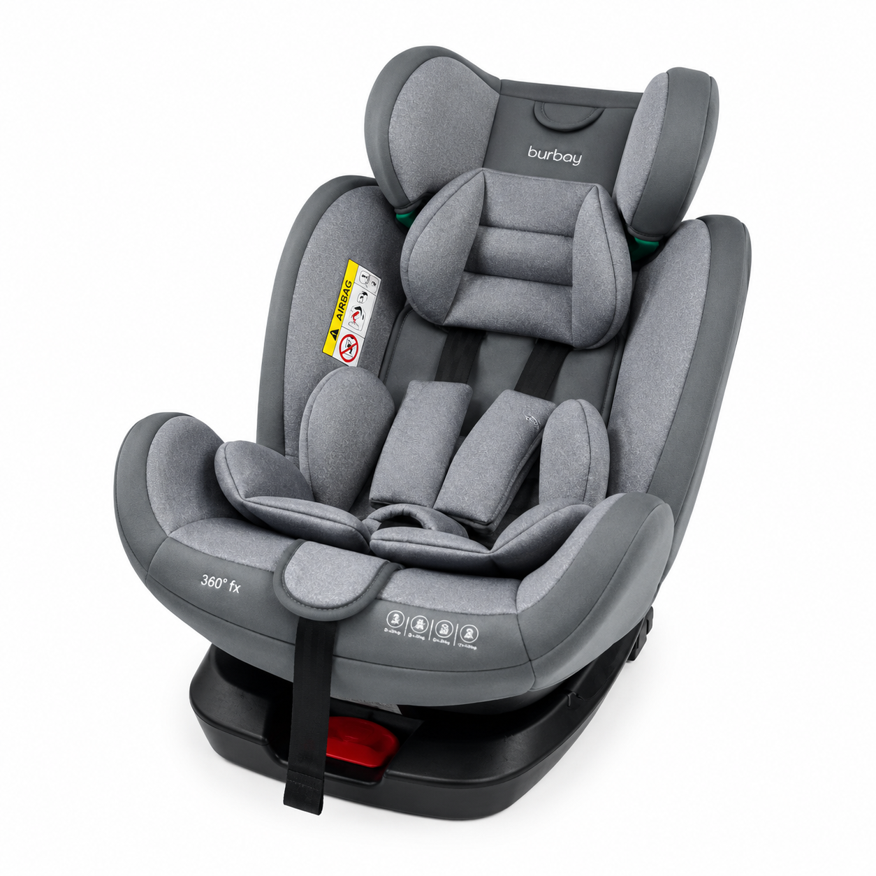 Siège Auto Bébé Burbay ISOFIX 360° Gris