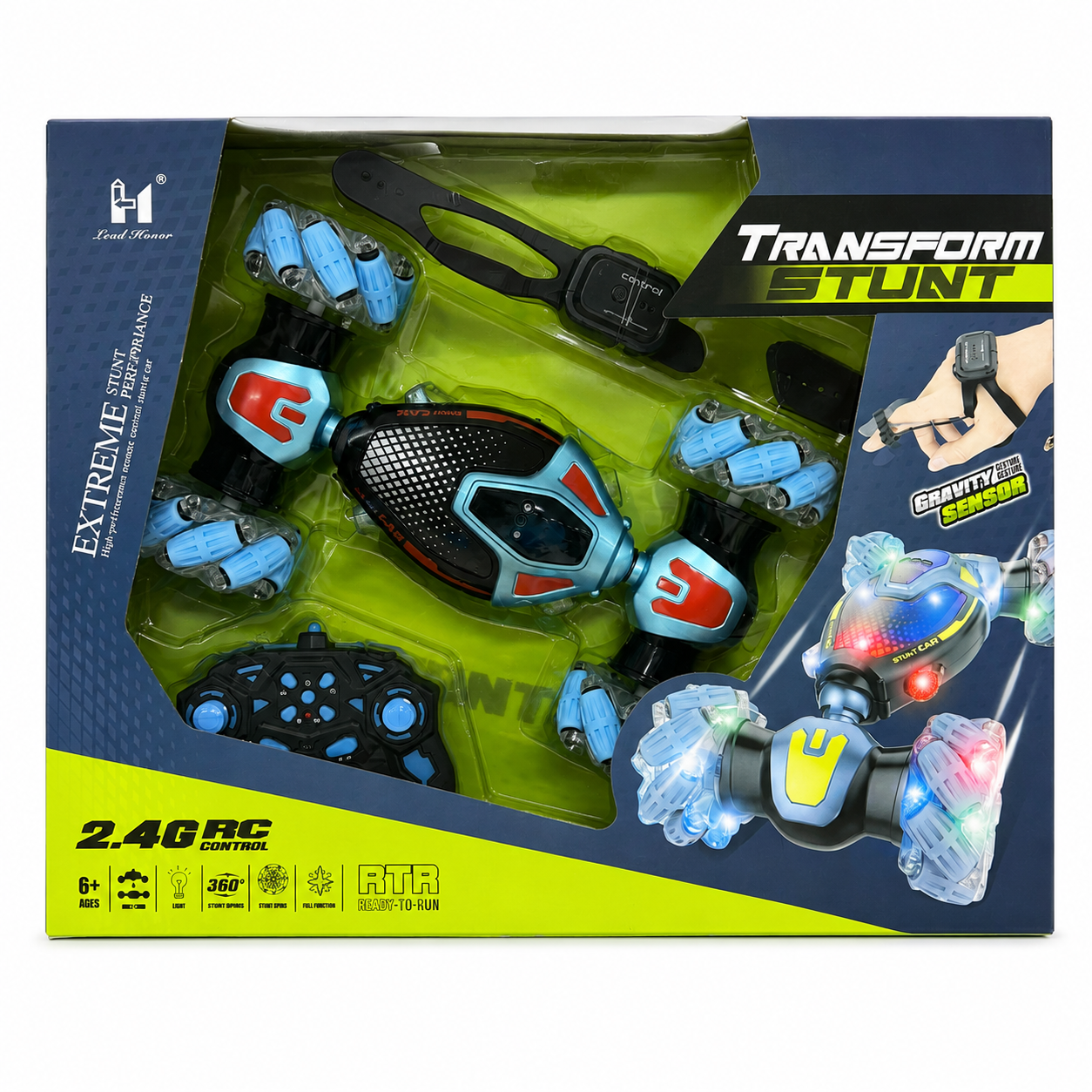 Voiture Télécommandée Transform Stunt 2.4G avec Capteur Gestuel