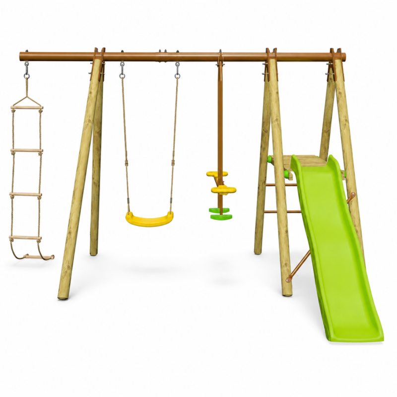 Balançoire en bois poutre métal 1m90 Techwood OREKA - Trigano