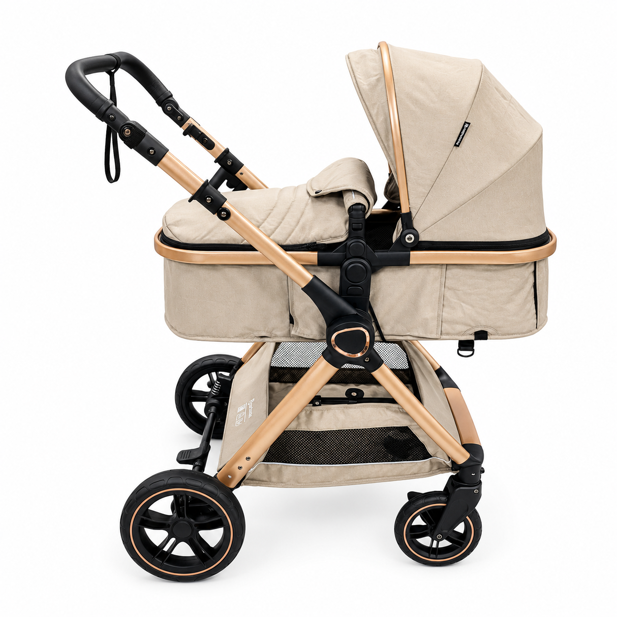 Poussette Duo Popypapa Beige 3 en 1 avec Cosi et Sac