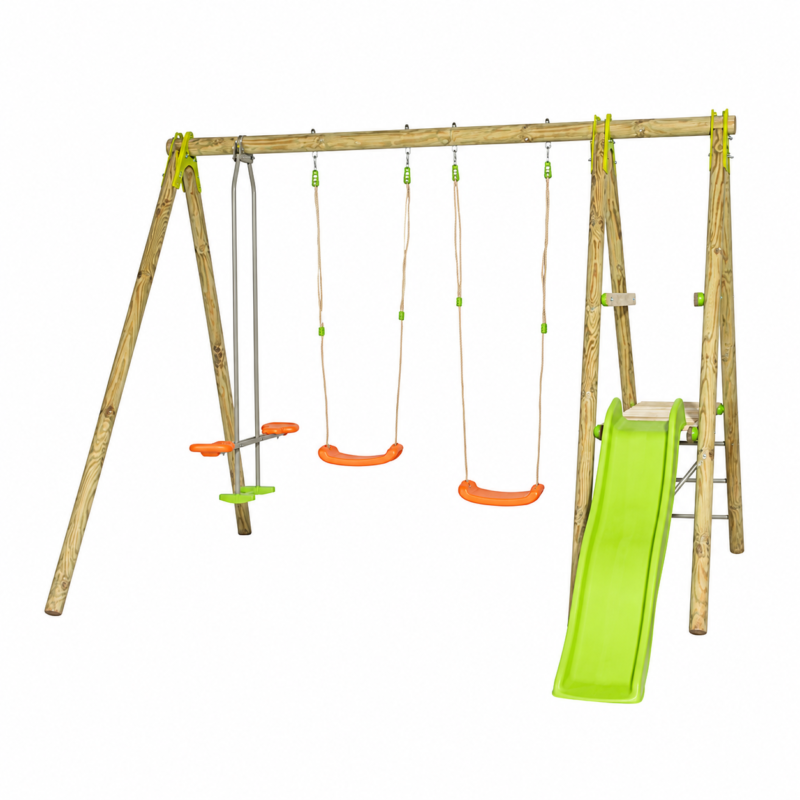 Balançoire en bois 2,30 m TUTTI - 6 enfants
