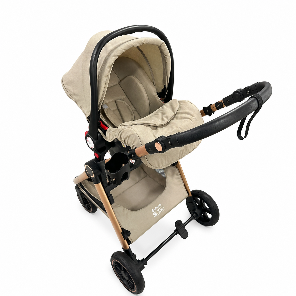 Poussette Duo Popypapa Beige 3 en 1 avec Cosi et Sac