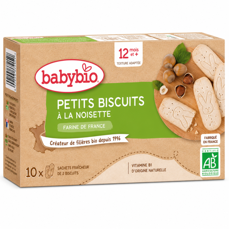Babybio Petits Biscuits à la Noisette – Farine de France 12m+