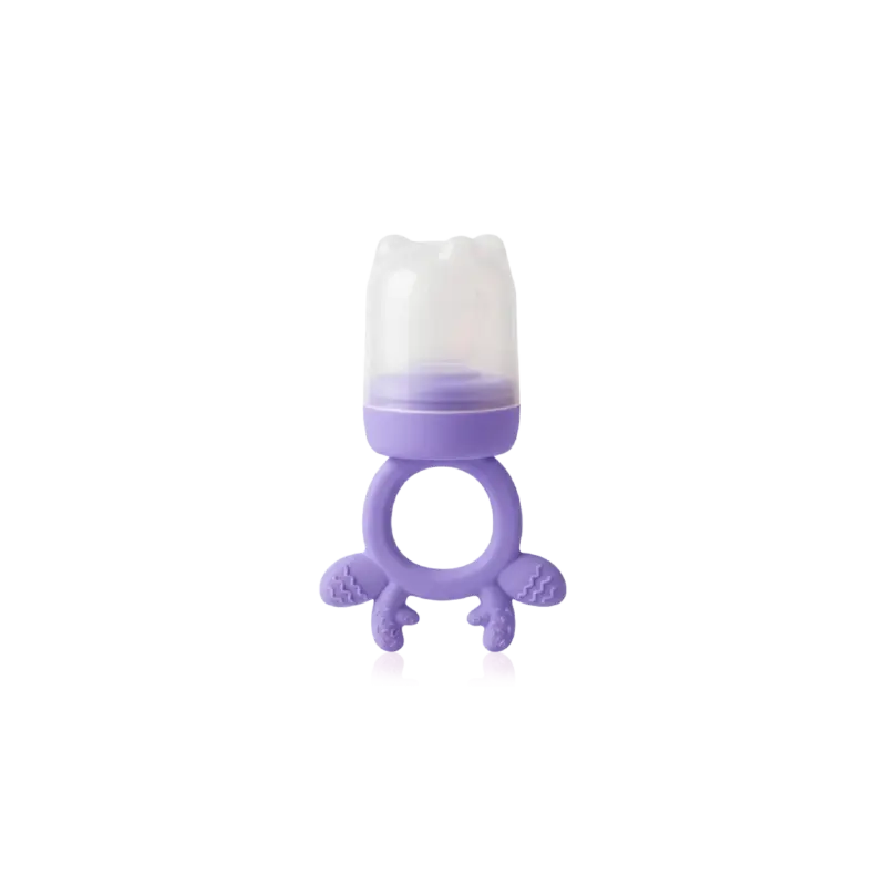 Mammia Sucette Grignoteuse et Anneau de Dentition en Silicone 2en1 4m+ Mauve