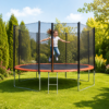 Trampoline Diam 4,27 m avec filet de sécurité et échelle - ALEO by Trigano