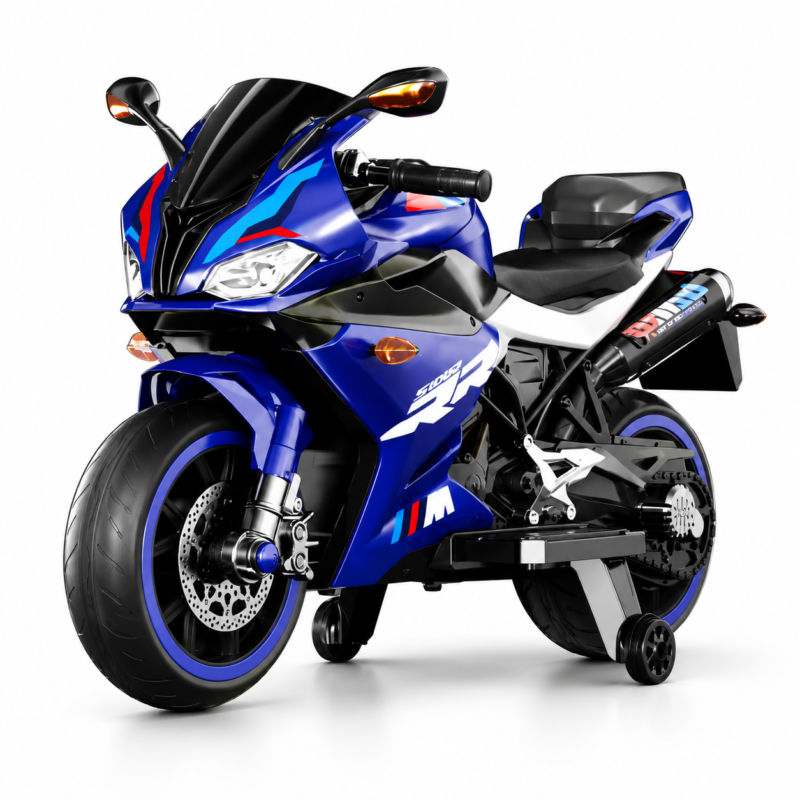 Moto électrique sportive 12V pour enfant avec roues en gomme