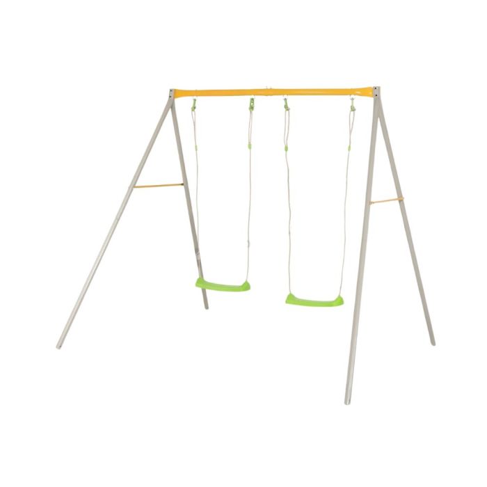 Portique métal DUETTO - 2 balançoires injectées 1,90 m