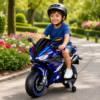 Moto électrique sportive 12V pour enfant avec roues en gomme