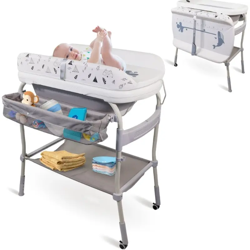 able à langer & Baignoire avec Thermomètre digital intégré